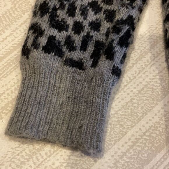 Crewcuts Girls Leopard Grey & Black Zipper Sweater - Picture 3 of 6